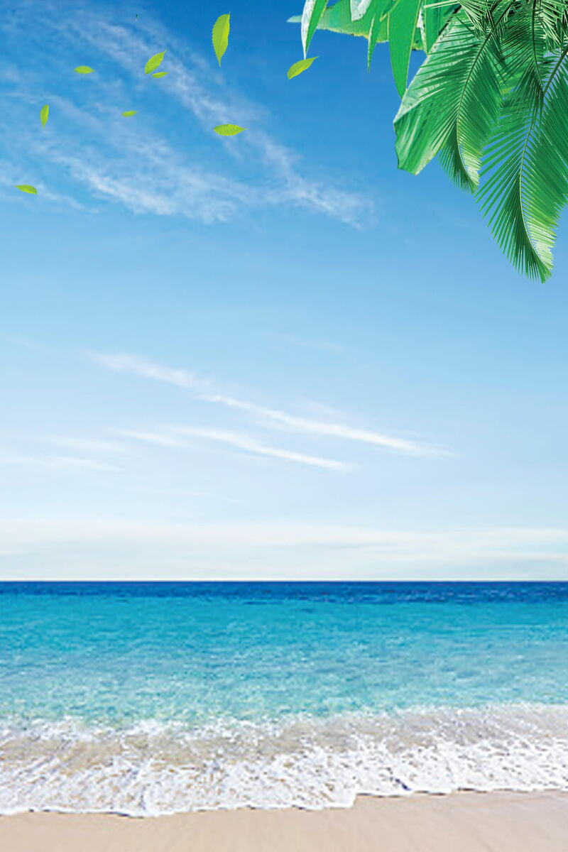 海南三亚旅游海报，简约清新风，高清JPG/PSD设计素材下载