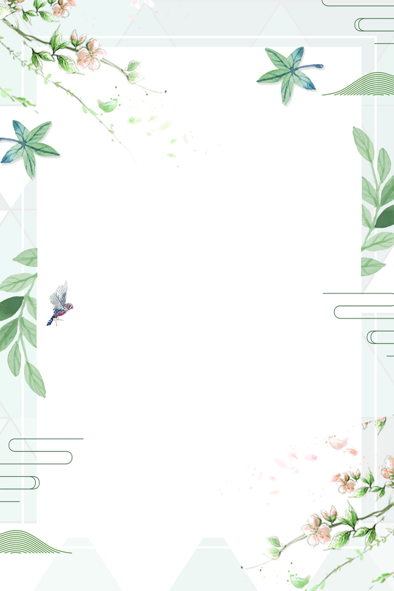 清新绿意手绘花卉，初春促销海报PSD素材，高清下载享优惠