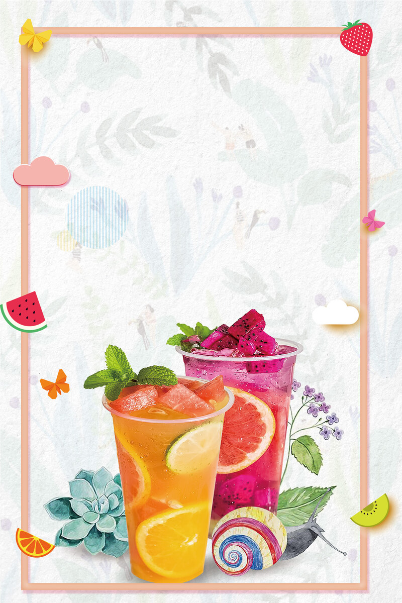夏日创意酷饮颗粒背景图，高清JPG与文艺清新PSD素材下载