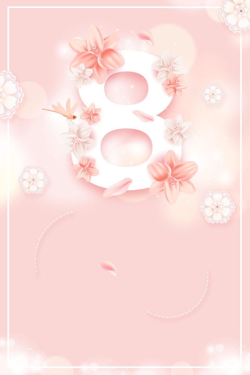 妇女节海报背景，唯美浪漫JPG/清新文艺PSD，高清设计素材下载
