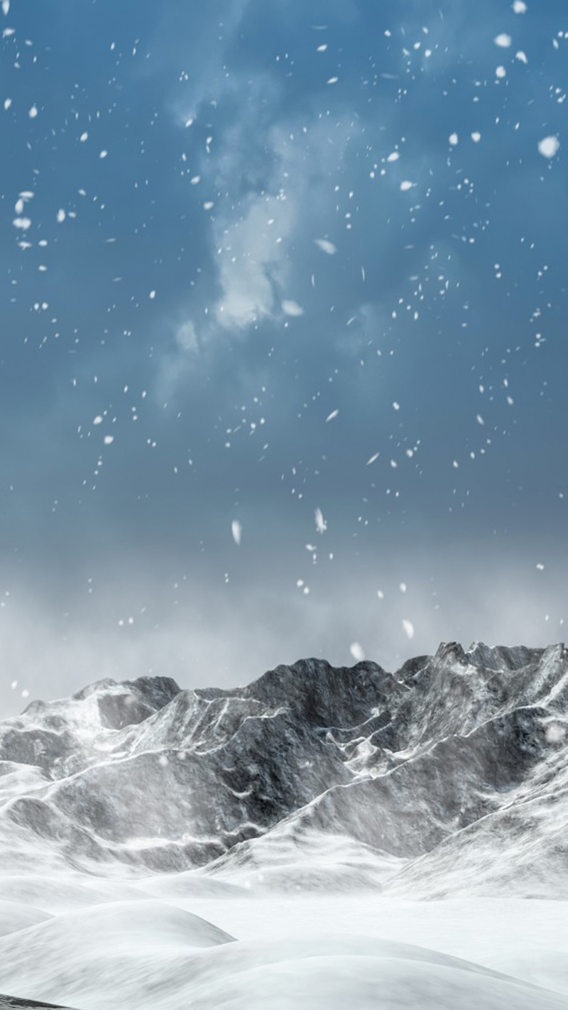 雪夜星空H5背景图，高清JPG，文艺清新设计素材下载
