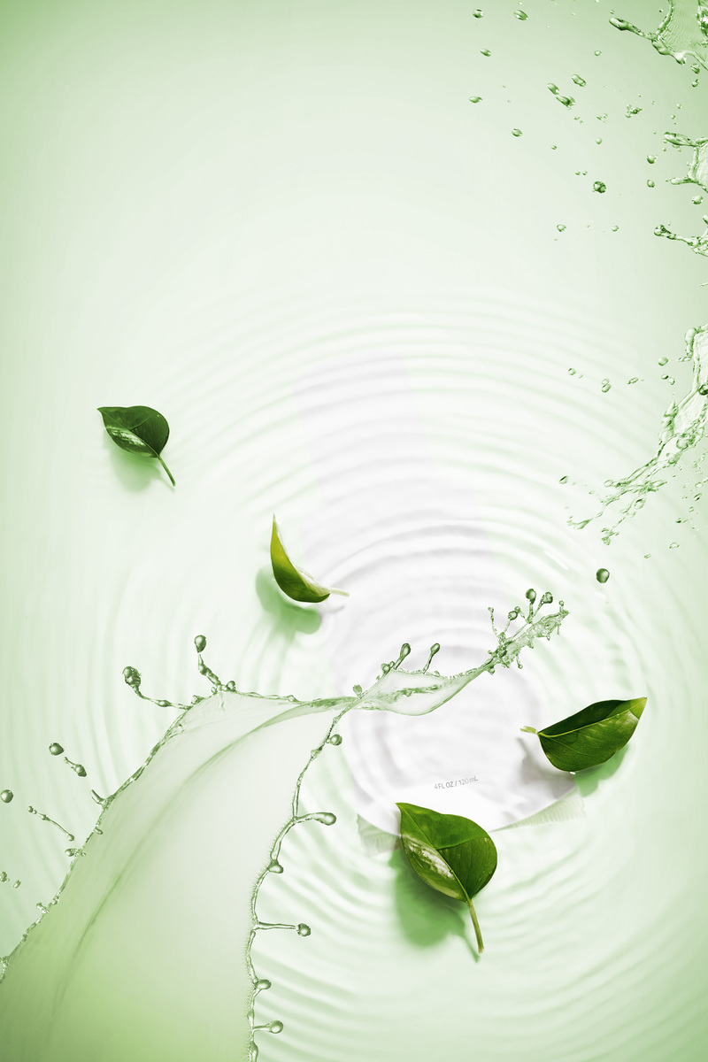 植物美白补水化妆品海报，高清JPG+文艺清新PSD素材下载