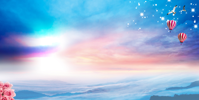 梦幻彩色天空背景，高清JPG&PSD设计素材，文艺清新风格下载