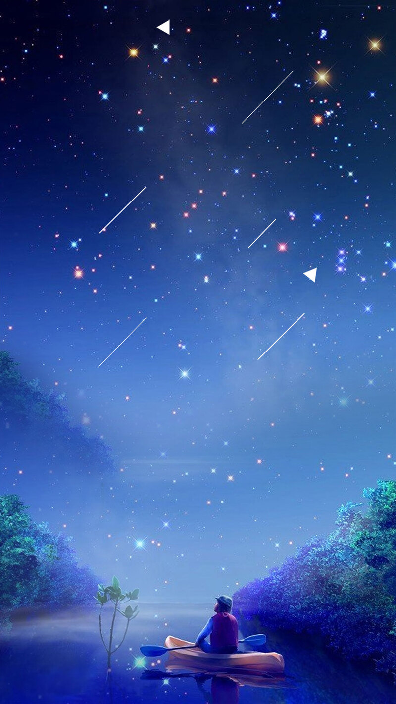 夏夜星空梦幻素材，唯美浪漫星海高清JPG/文艺清新PSD设计资源下载