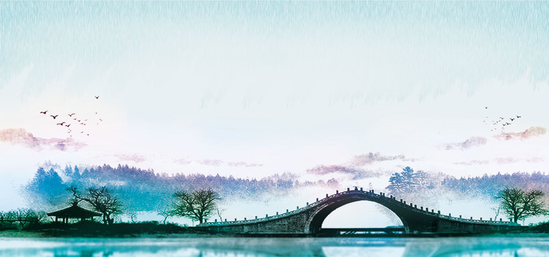 杭州之旅，唯美中国风旅游海报背景，高清JPG与文艺PSD设计素材下载