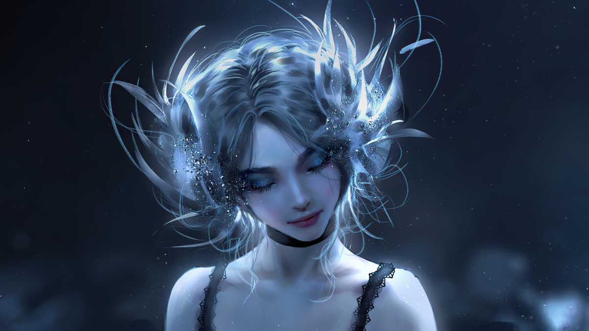 唯美少女发型秀，闭眼厚涂风，超清4K动漫壁纸免费下载（3840x2160）