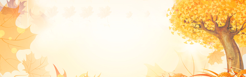 金秋文艺清新banner，高清JPG与PSD格式设计素材下载