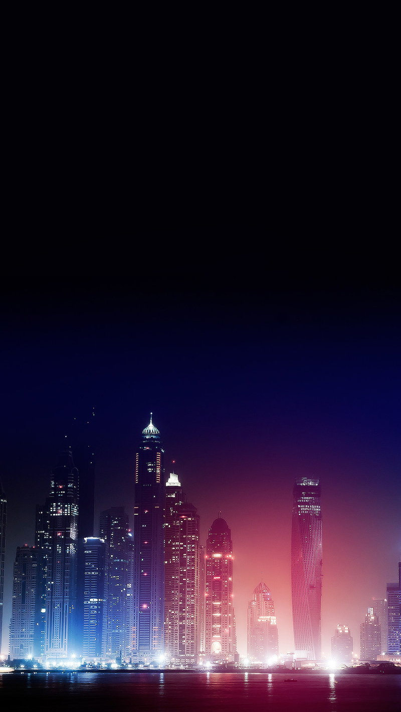 城市夜景H5背景图，高清JPG，文艺清新设计素材下载