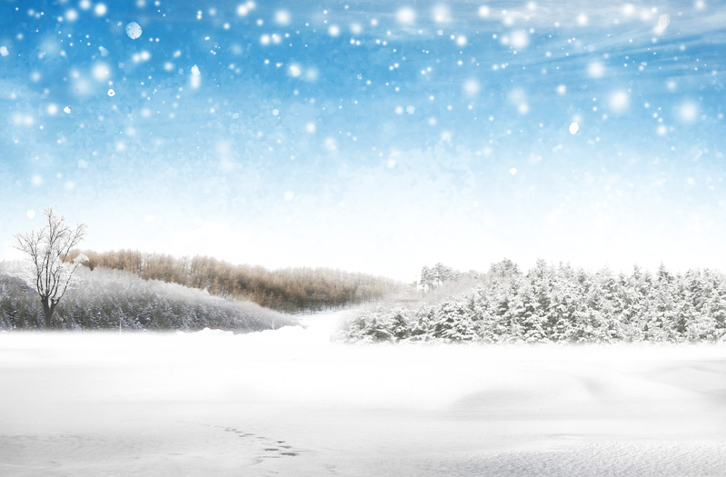 唯美冰雪世界海报背景，文艺清新JPG/PSD设计素材，高清下载