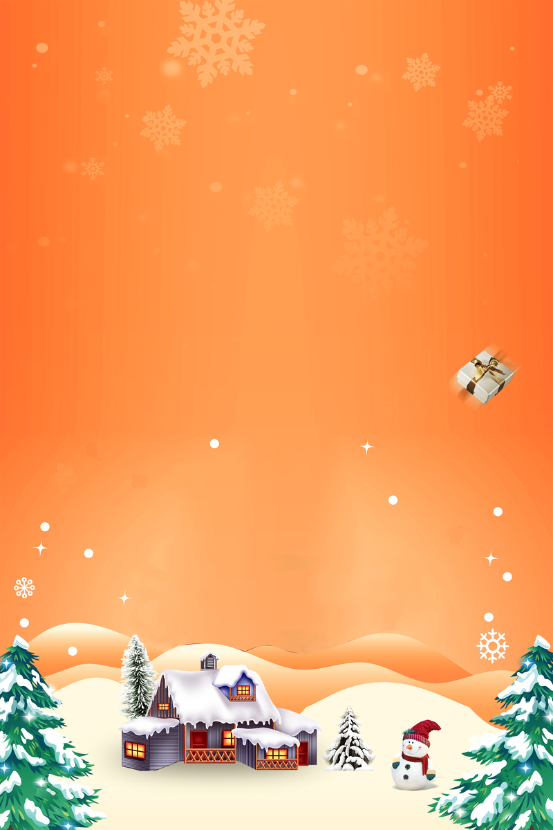 浪漫雪景简约风，高清JPG与清新PSD设计素材，免费下载！