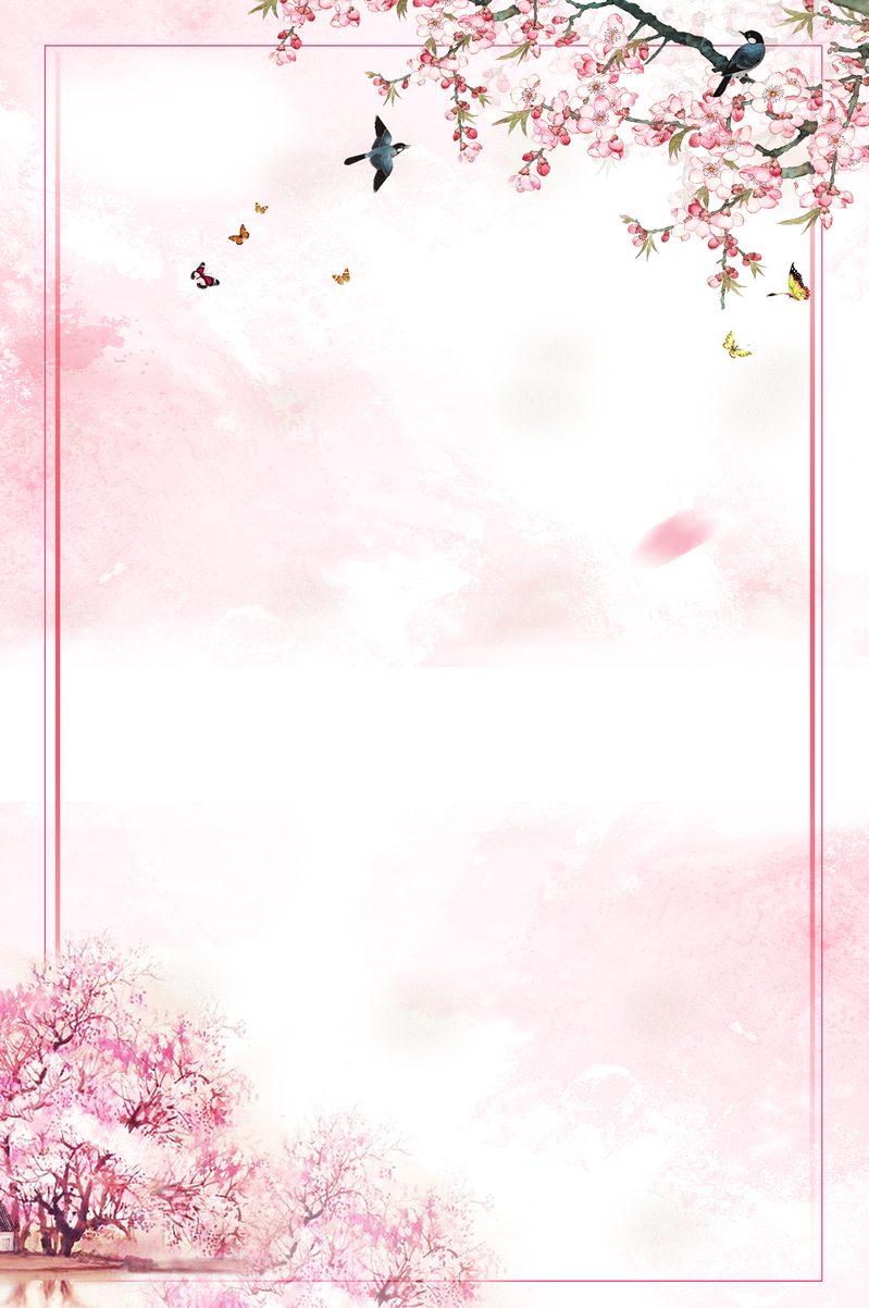 粉色樱花节宣传海报，清新文艺风，JPG/PSD高清素材下载