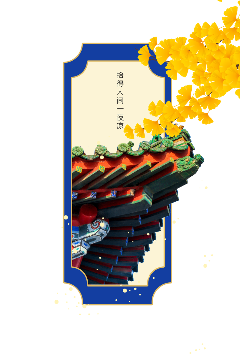 秋日立秋树枝叶影，屋檐美景高清JPG/PSD素材下载
