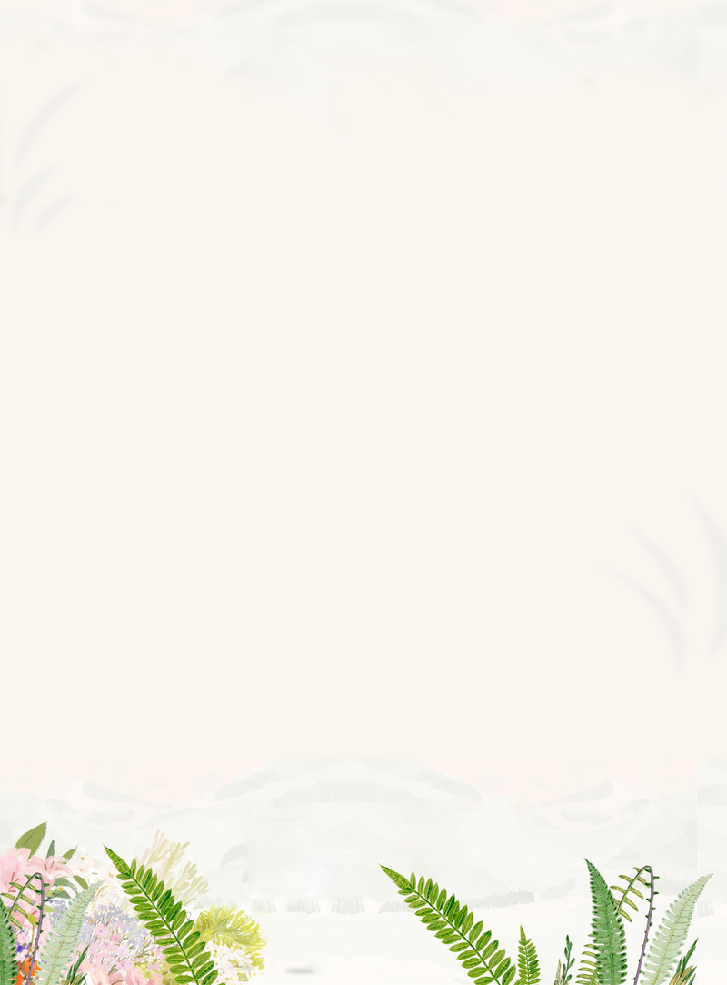 手绘卡通绿色植物浪漫背景，清新文艺JPG图片素材，免费下载