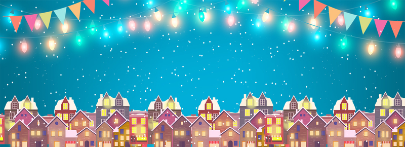 卡通圣诞蓝色雪花Banner，文艺清新JPG/PSD设计素材下载