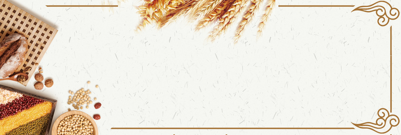 秋季谷物丰收美景，淡雅文艺风banner，高清JPG/PSD设计素材下载