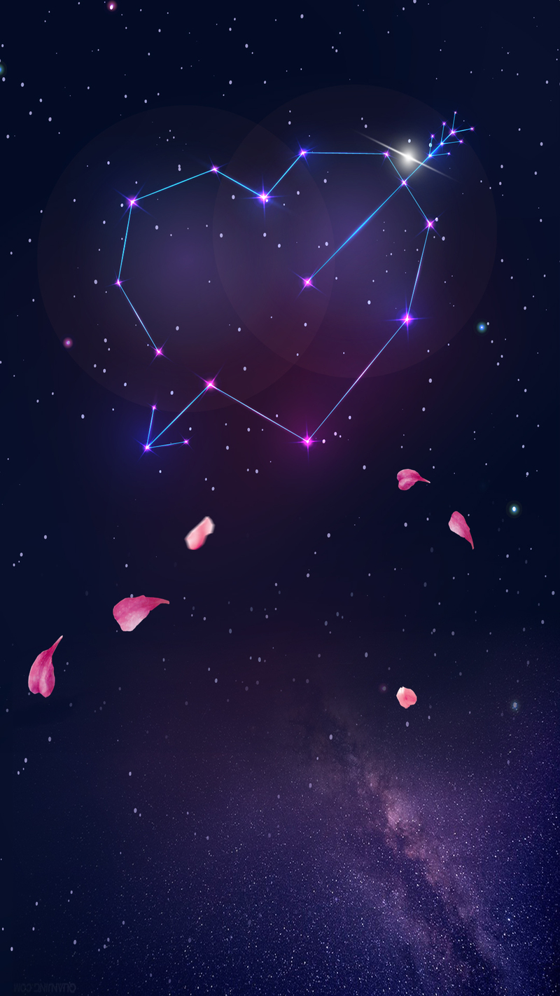 浪漫心座星空美图，H5高清JPG，文艺清新PSD设计素材免费下载
