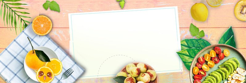 清新美食俯瞰图banner，JPG高清下载，文艺清新PSD设计素材