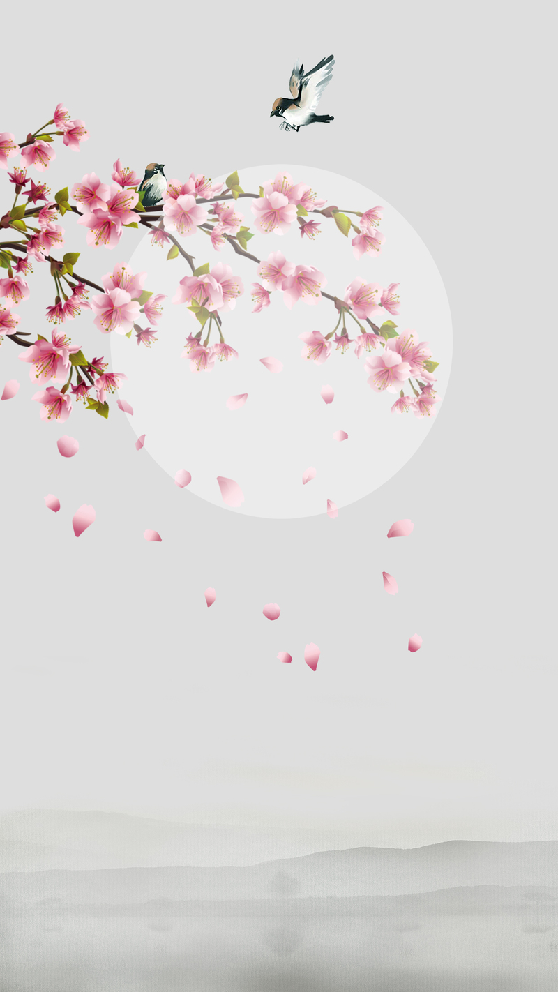 春分节气花海报设计素材，清新JPG/PSD背景源文件，文艺高清下载