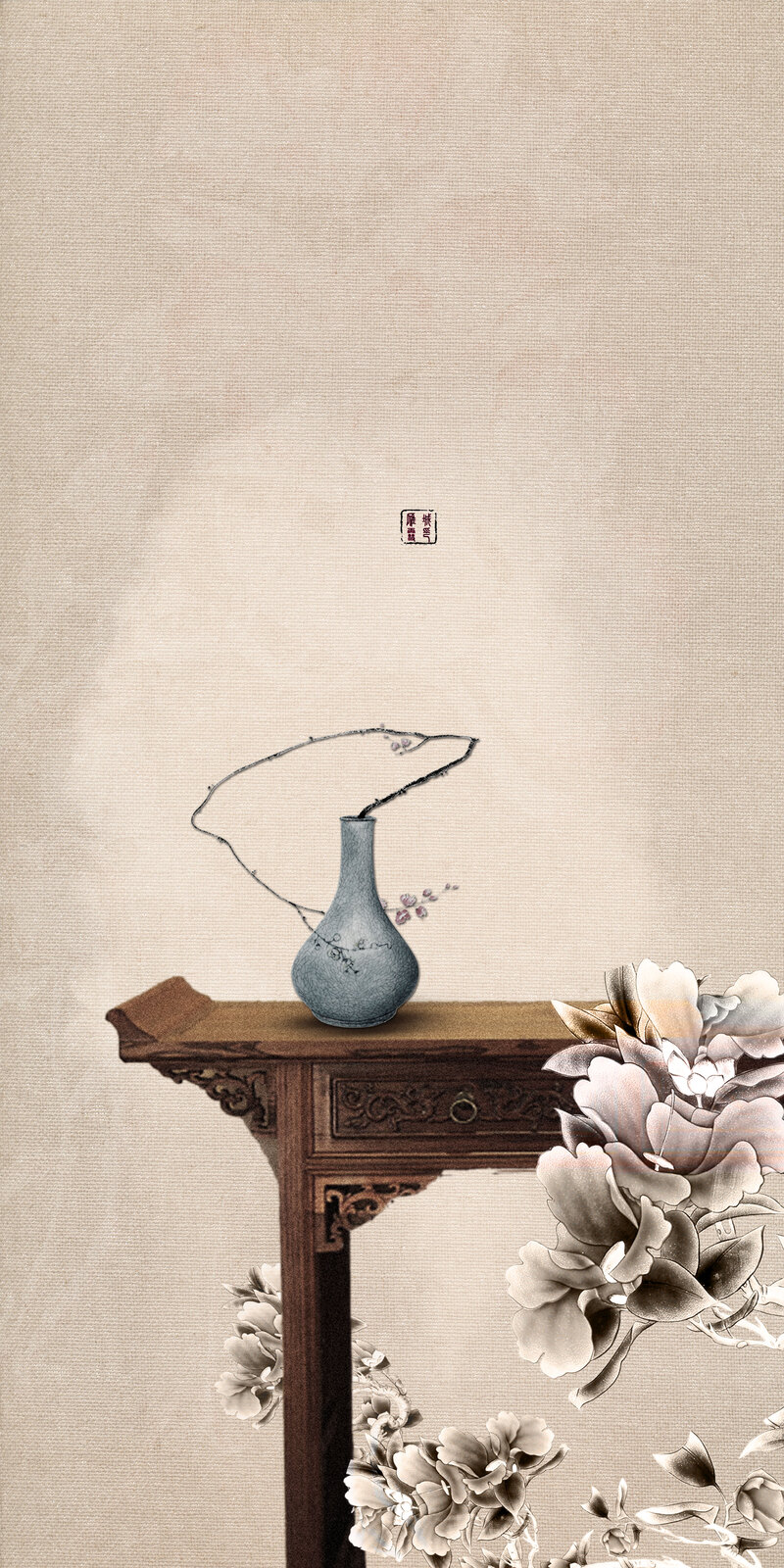 文艺清新花卉茶道背景设计素材，高清JPG/PSD格式，免费下载