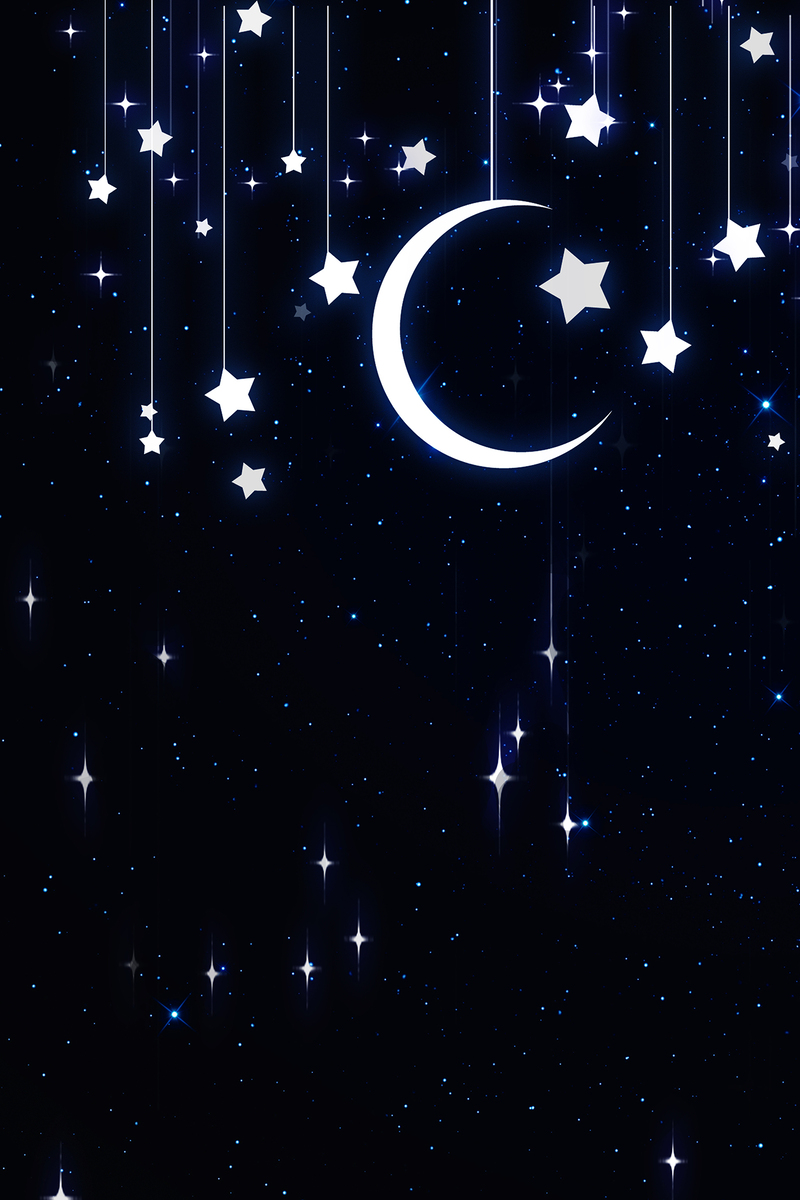 星星月亮简约背景图，文艺清新JPG/PSD设计素材高清下载