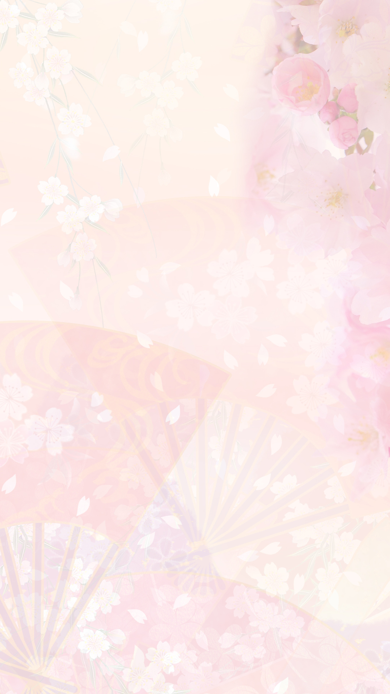 粉色扇子樱花H5背景图，文艺清新JPG/PSD素材，高清下载