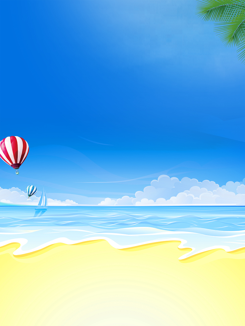 夏日海滩美景，高清JPG图片与清新PSD设计素材下载