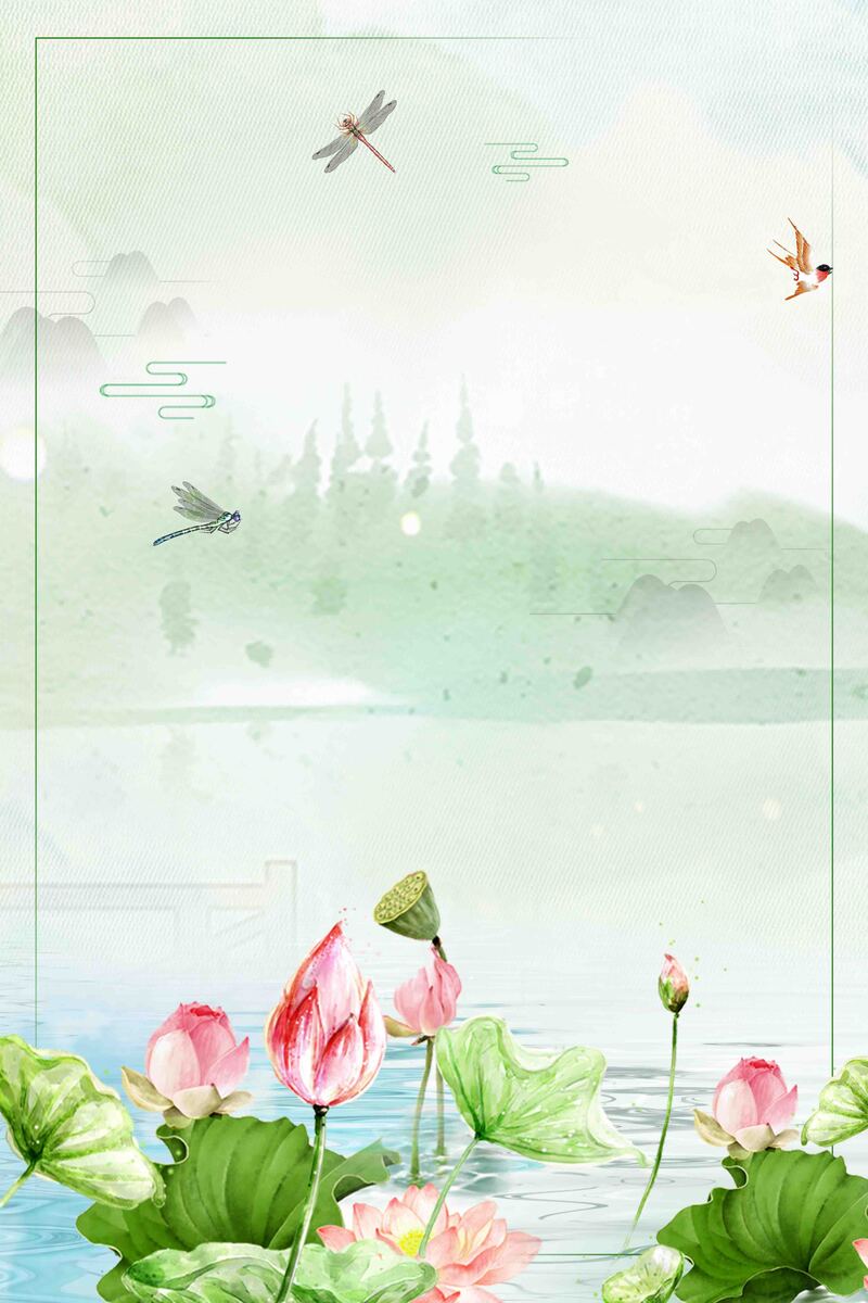 立夏节气文艺清新海报，高清JPG/PSD设计素材，一键下载