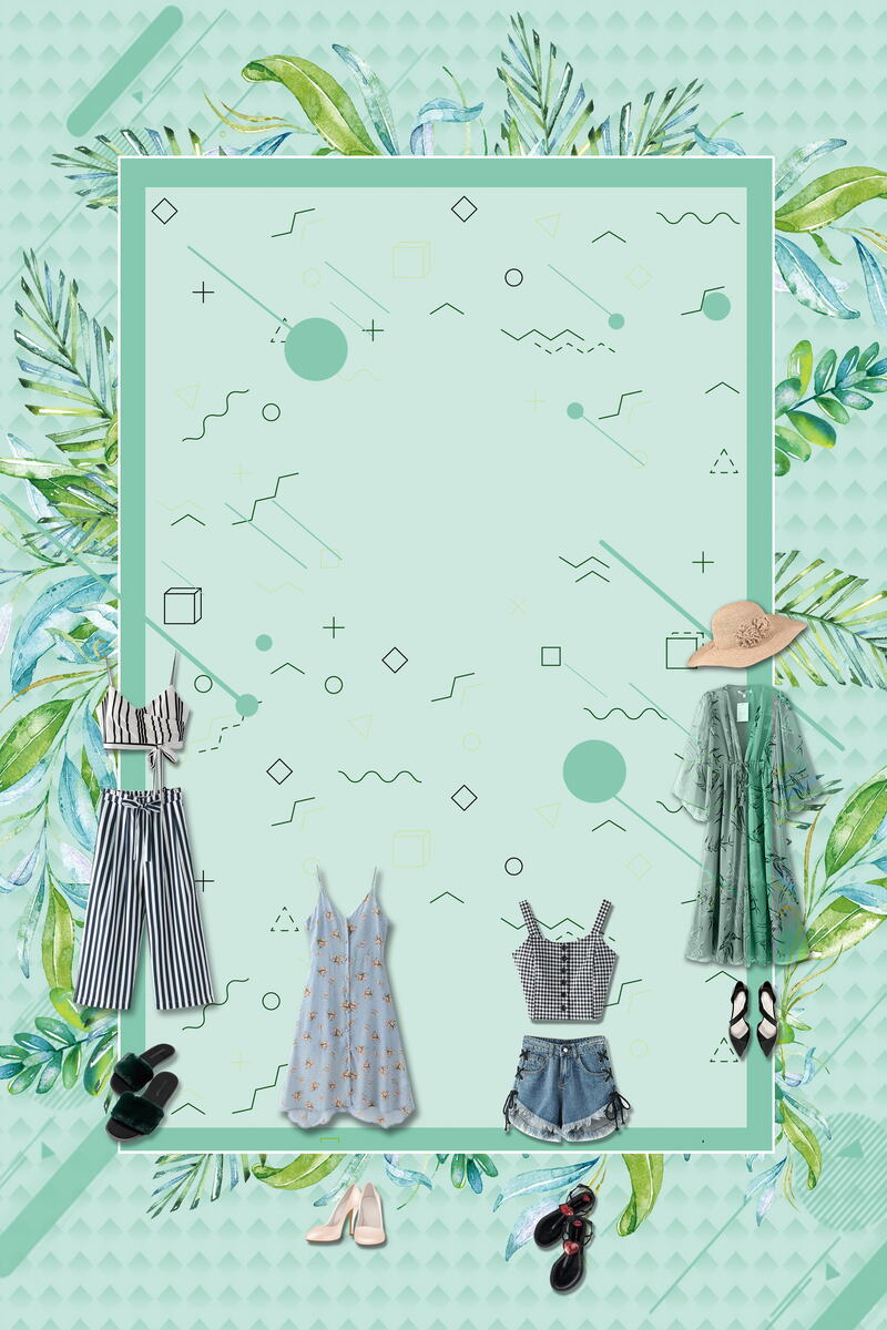 换季混搭服饰高清背景图，文艺清新JPG/PSD设计素材下载