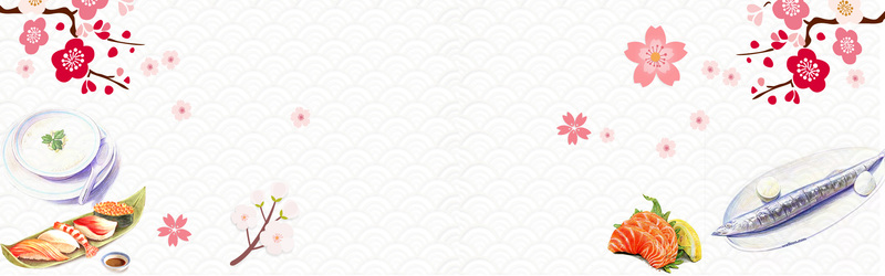 文艺清新日料banner，金枪鱼日本料理PSD设计素材，高清JPG下载