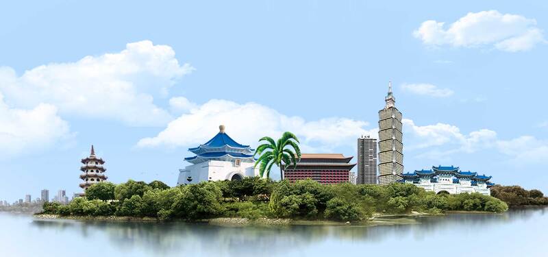 台湾旅行唯美海报背景，高清JPG与文艺清新PSD素材下载