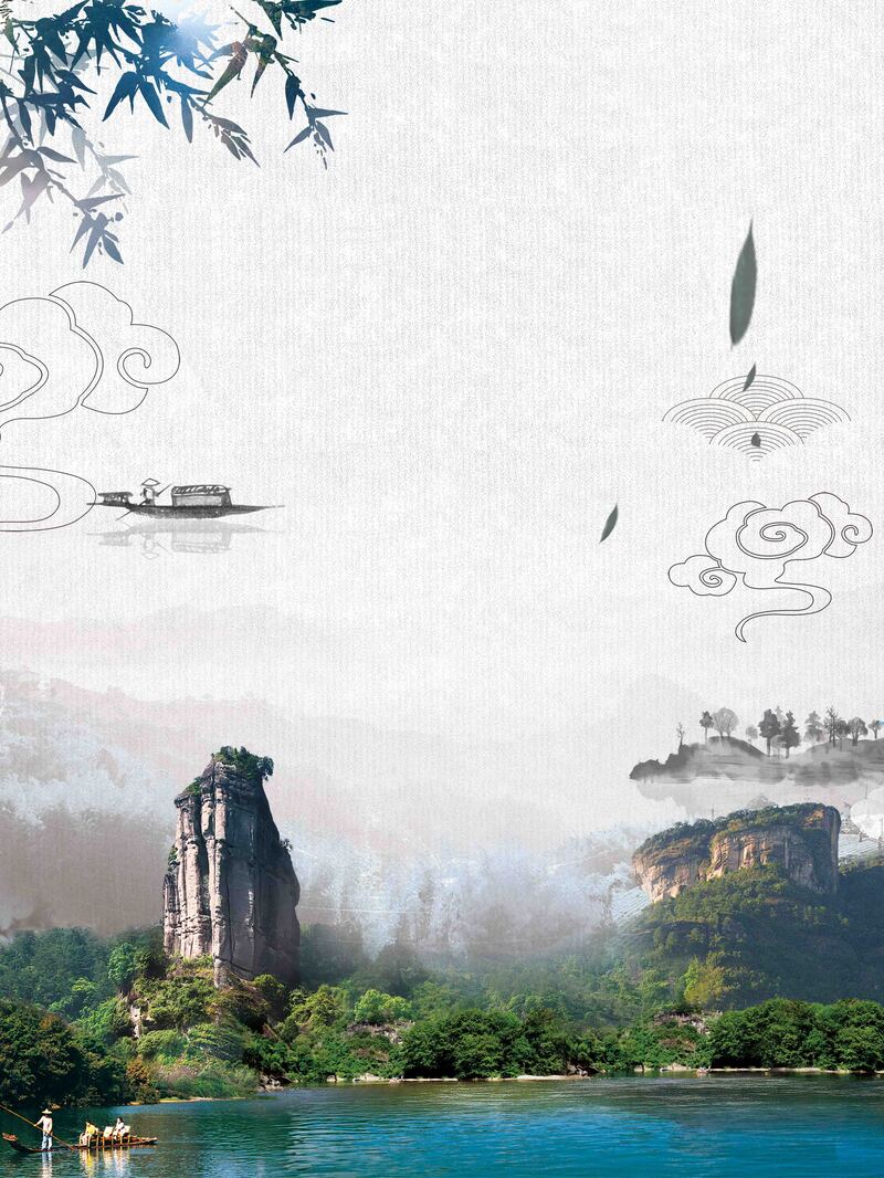 武夷山美景旅行宣传，文艺清新JPG/PSD设计素材，高清下载