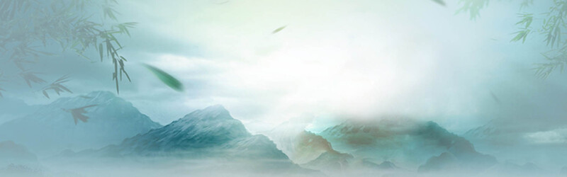 山水竹林白云美景，文艺清新JPG/PSD设计素材，高清下载