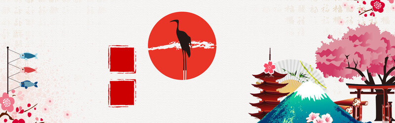 樱花日系风高清背景图，文艺清新PSD素材，免费下载