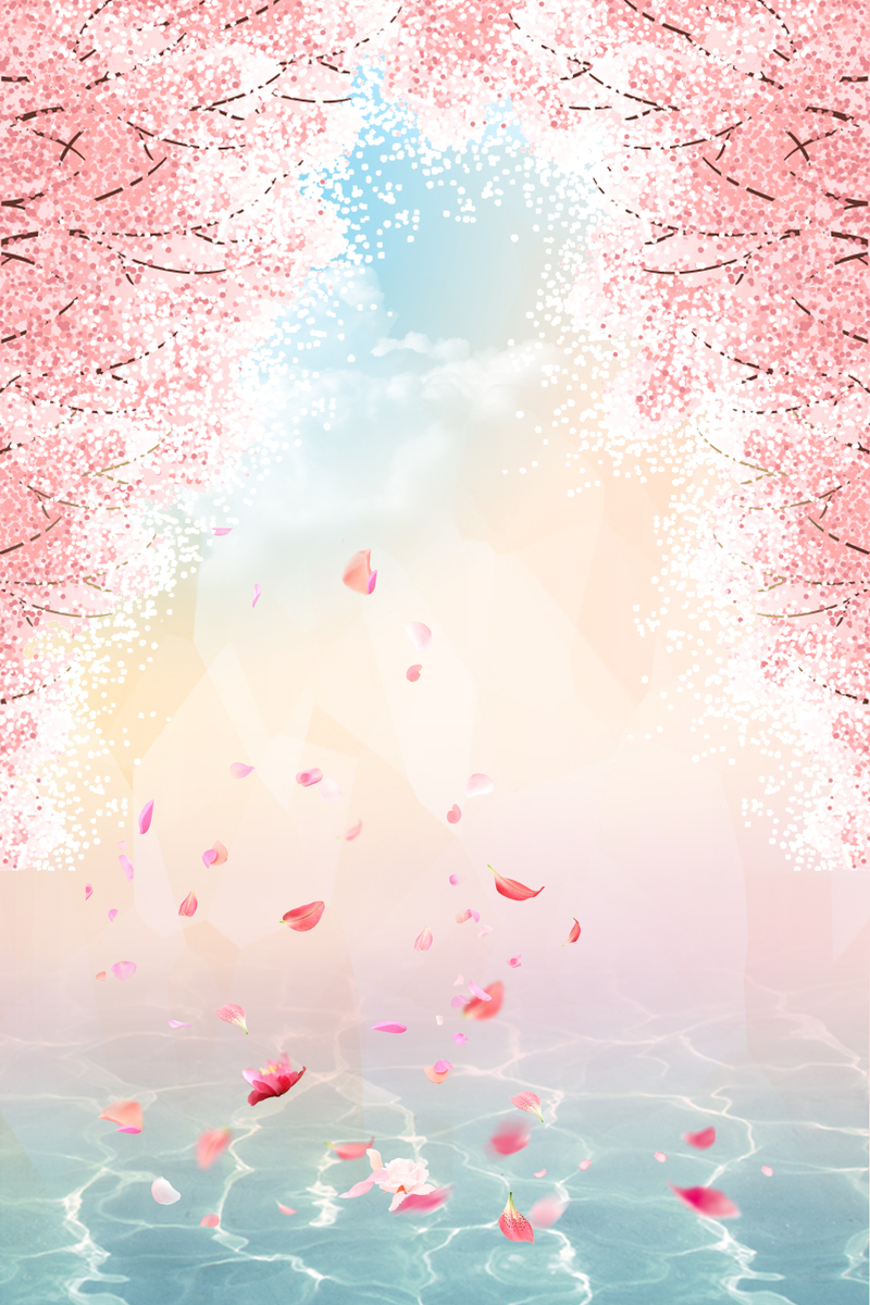 粉色樱花浪漫背景图，高清JPG与清新PSD设计素材下载
