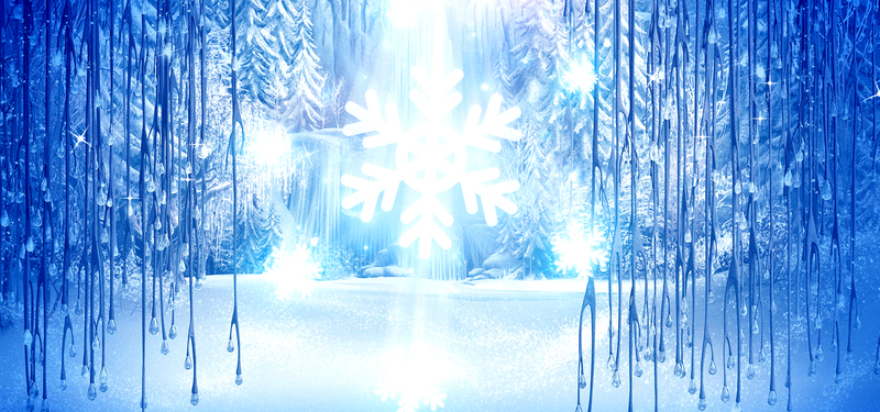 冬季蓝色童话冰雪奇缘背景图，高清JPG/文艺清新PSD素材下载