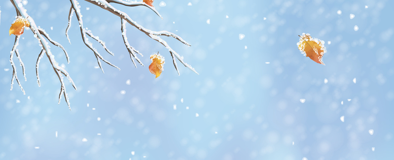 立冬蓝色小清新Banner，文艺清新JPG/PSD设计素材，高清下载