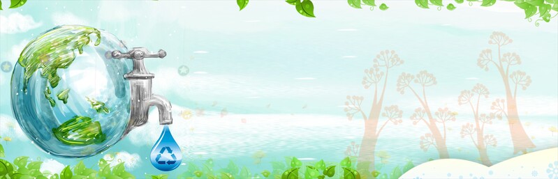 清新绿色环保主题，倡导节约用水，文艺清新JPG广告图片素材下载