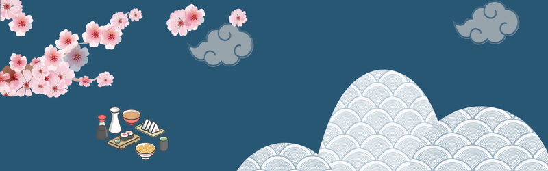 日式美食简约Banner设计素材，高清JPG+文艺清新PSD下载