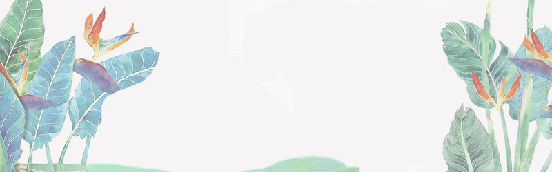 清新文艺热带植物背景图，浅色JPG/PSD格式素材，免费下载