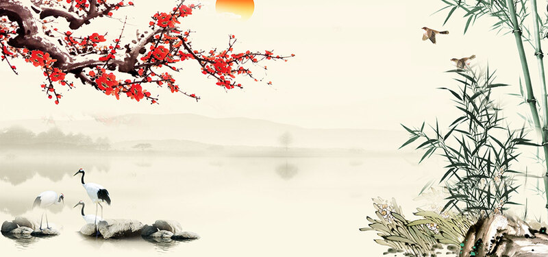 中国风水墨家居背景图，文艺清新JPG素材，高清下载