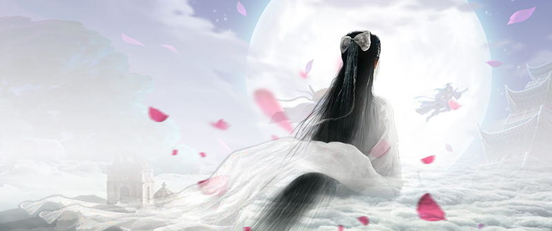 武侠风情手绘banner，浪漫大气，清新文艺，JPG/PSD格式高清素材下载