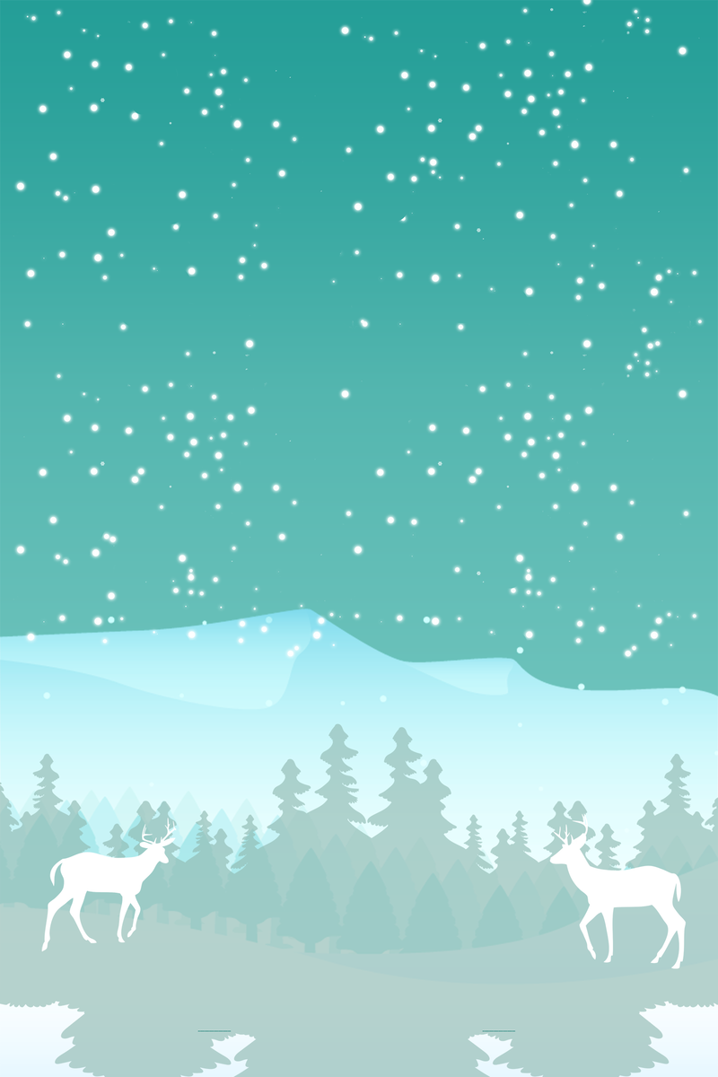 大雪圣诞鹿主题，文艺清新JPG/PSD设计素材免费下载