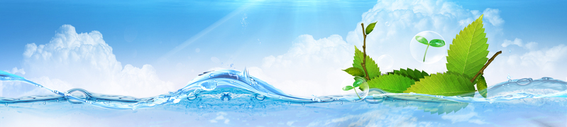 化妆品清新水珠蓝背景，淘宝海报高清JPG/PSD设计素材下载