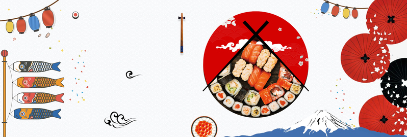 日系轻食寿司淘宝海报，文艺清新JPG/PSD设计素材高清下载