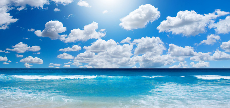 蓝天大海高清JPG素材，文艺清新Banner背景，免费下载设计资源