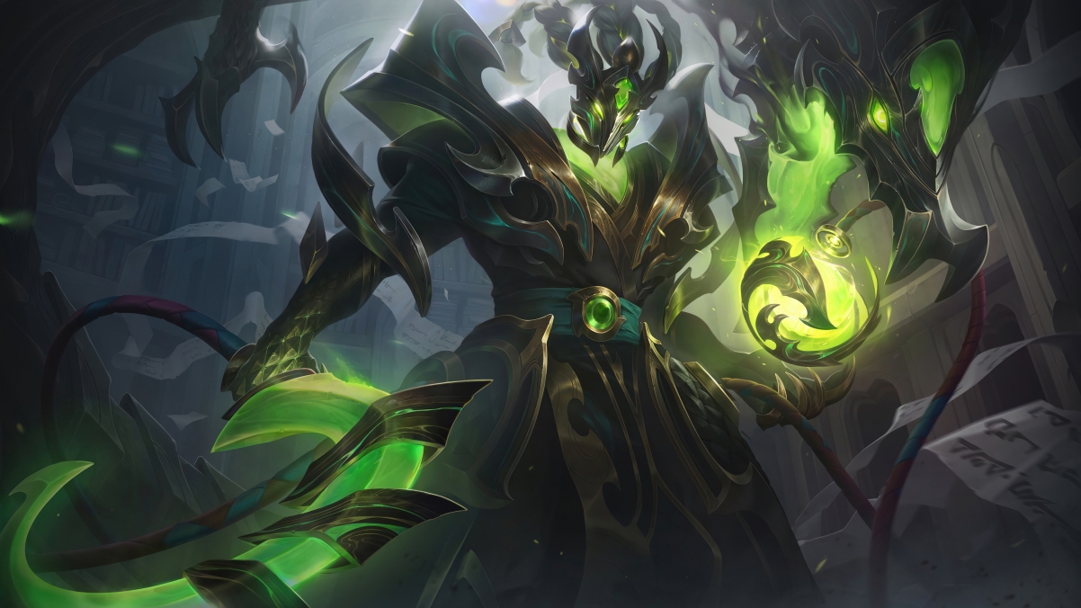 英雄联盟LOL，魂锁典狱长锤石，神龙尊者钢龙造型，4K超清壁纸下载，3840x2160高清画质