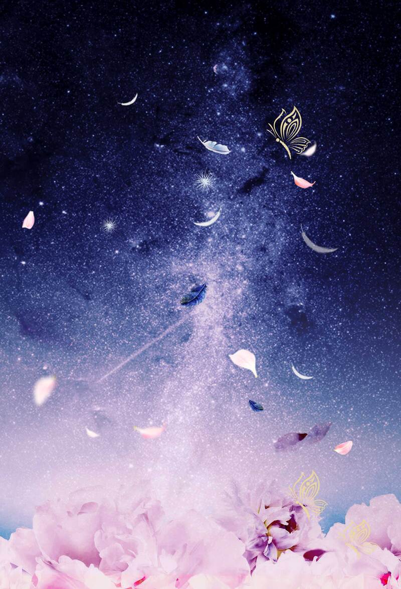 七夕情人节背景模板，文艺清新JPG/PSD设计素材，高清下载