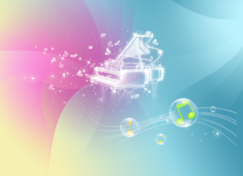 浪漫梦幻钢琴音乐背景，高清JPG/清新PSD设计素材免费下载