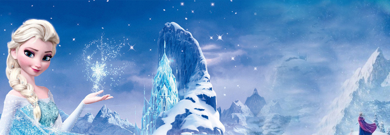 冰雪奇缘主题背景海报，文艺清新版JPG/PSD高清素材下载