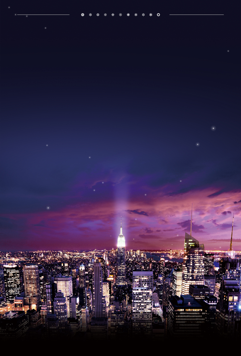梦幻紫夜城市背景图，高清JPG+文艺PSD素材下载